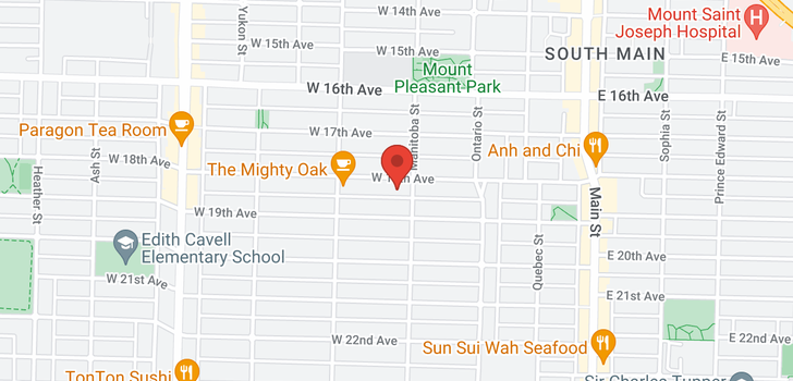 map of 116 W 18TH AVENUE